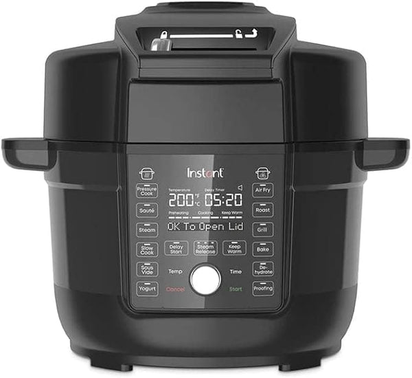 Instant Pot DUO Crisp, 1500W, 6.2L with Ultimate Lid Air Fryer + Multi-Cooker, Pressure Cooker, Slow Cooker, Steamer, Grill, Sauté pan, Sous Vide