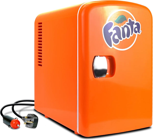 Koolatron Fanta Mini Fridge - Refrigerator for Bedroom Skincare Office, Portable Table Top Beverage Cooler, 12V DC/220V ACRefrigerador For Drinks, Soda, Wines, Use In Car, Dorm, Outdoor, Patio, 8 Can [Energy Class A]