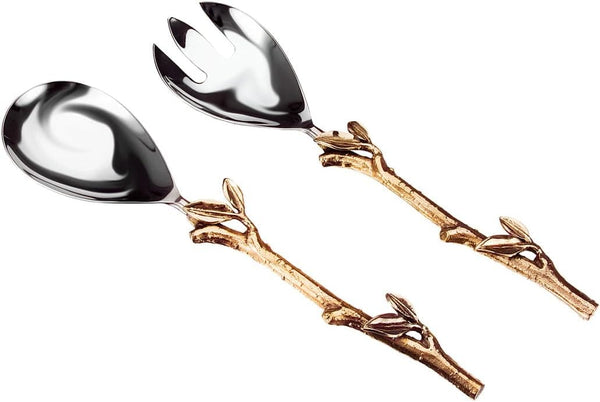 Godinger Goldleaf Set Of 2 Salad Servers