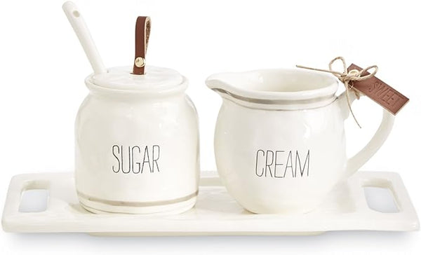 Mud Pie Bistro Cream and Sugar 5 Piece Set