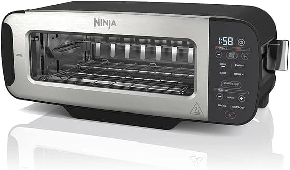 Ninja Foodi 3-in-1 Toaster, Grill & Panini Press with Flip Design, 7 Cooking Functions, 7 Toast Shades, Includes Panini Press, Bake Tray and Crumb Tray, Black ST200UK