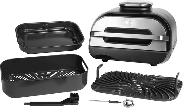 Ninja Foodi MAX Health Grill & Air Fryer 5.7L with Digital Cooking Probe, 6-in-1, Air Fry, Grill, Bake, Roast and more, Dishwasher Safe Parts, Large Grill Plate, Grey/Silver AG551UK