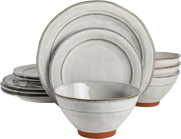 Gibson Elite Terranea Round Reactive Glaze Terra Cotta Dinnerware Set