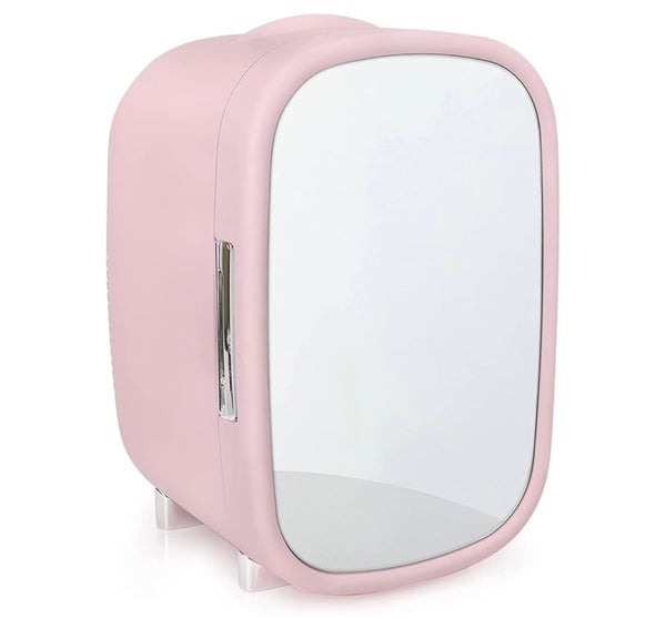 Small but exquisite cosmetic refrigerator,Cosmetics Cooler Pink Mini Fridge 7L provides the perfect cold storage for your organic, preservative-free skincare