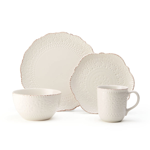 Pfaltzgraff Chateau Cream 16-Piece Stoneware Dinnerware Set