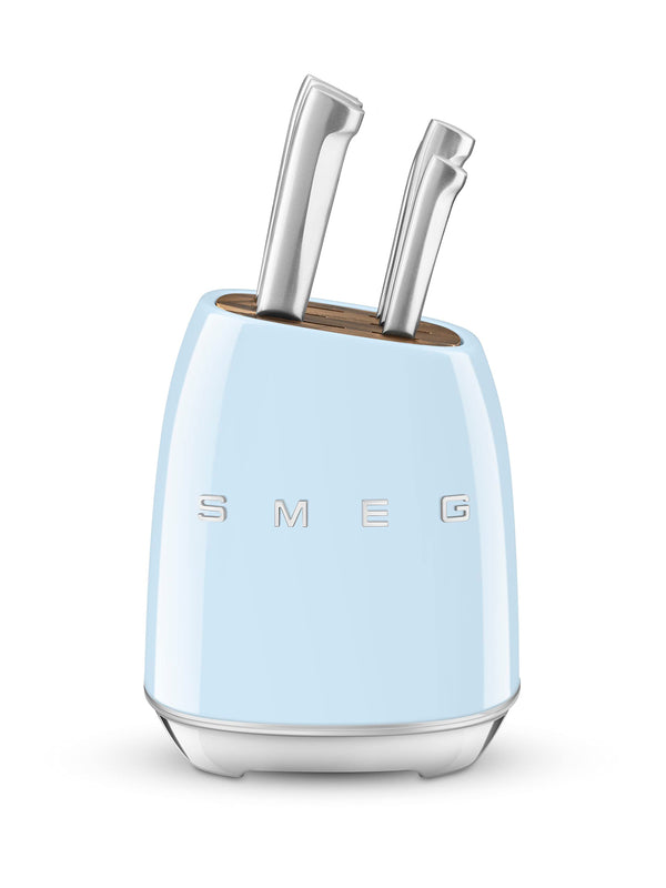 Smeg Blue Stainless Steel Knife Block Set