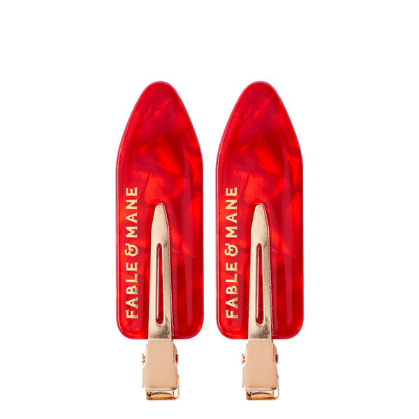 No Crease Red Hair Clips