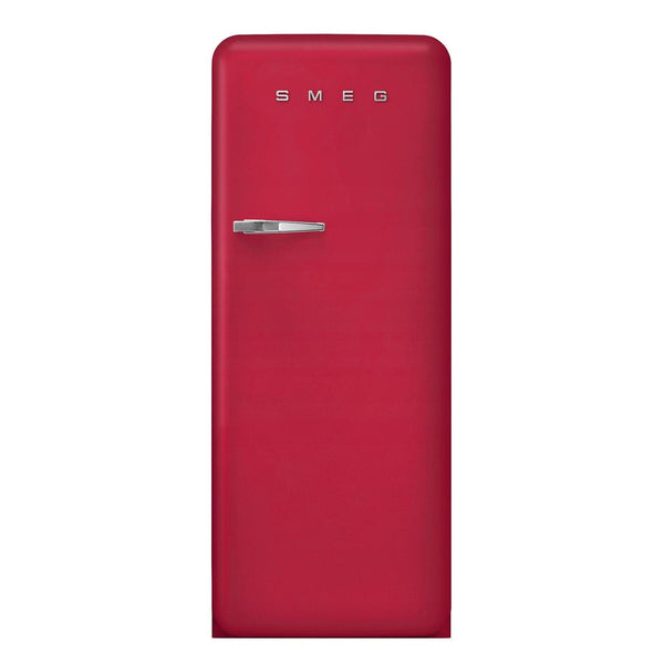 FAB28RDRB5 60cm 50s Style Right Hand Hinge Fridge with Icebox Ruby Red