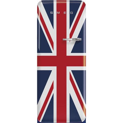 FAB28RDUJ5 60cm 50s Style Right Hand Hinge Fridge with Icebox Union Jack