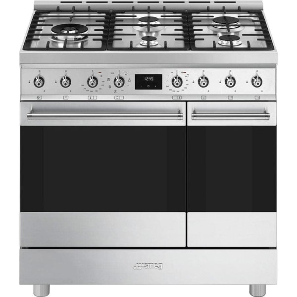 C92GMX2 90cm Steel Double Cavity Dual Fuel Cooker