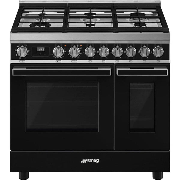 CPF92GMBL 90cm Portofino Dual Fuel Range Cooker Black