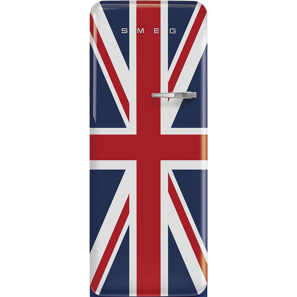 FAB28LDUJ5 60cm 50s Style Left Hand Hinge Fridge with Icebox Union Jack