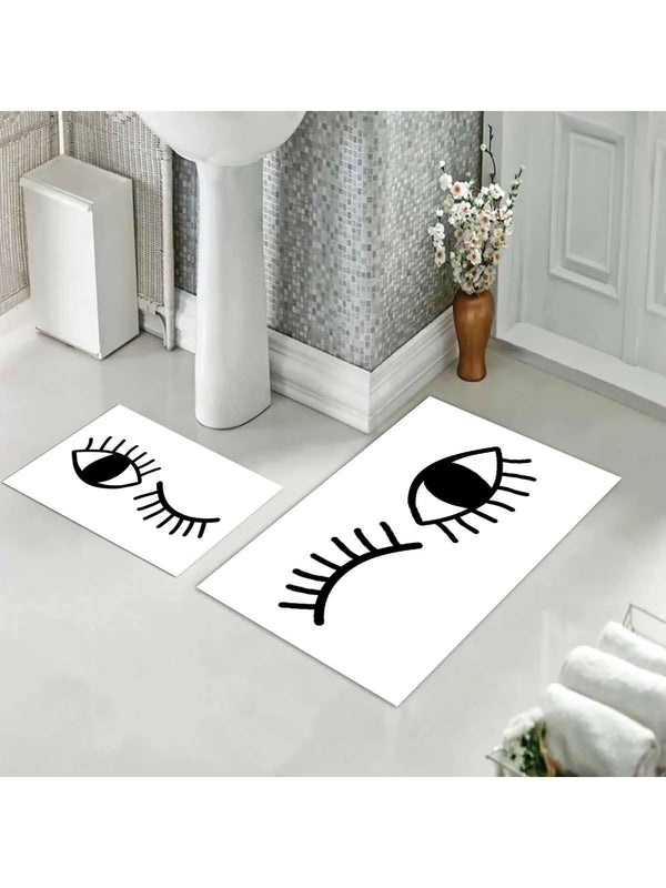 EVMILA Mixed Pattern Printed Bath Mat Set