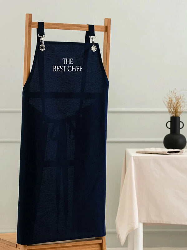 LCW HOME Font Embroidered Kitchen Apron  Navy