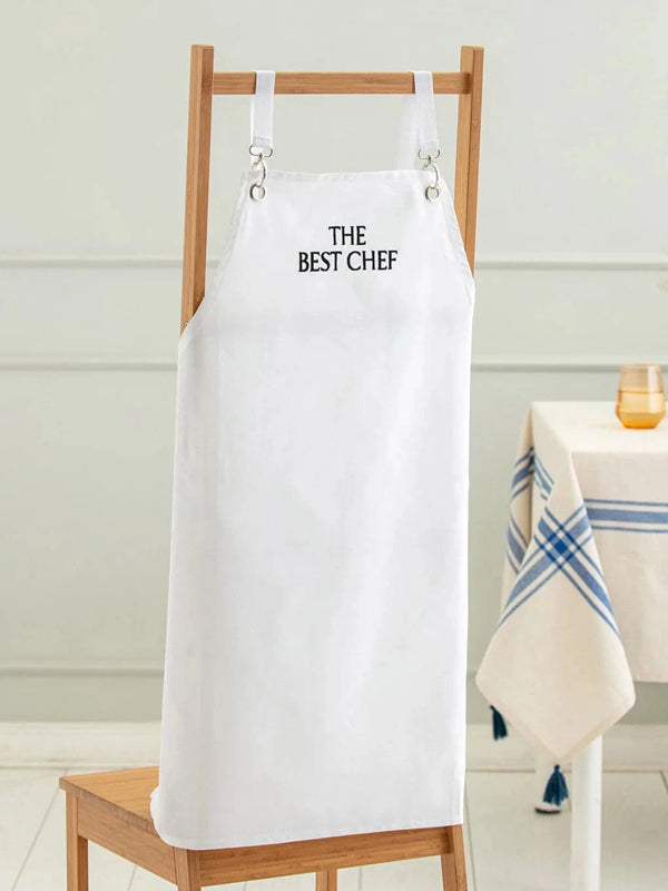 LCW HOME Font Embroidered Kitchen Apron white