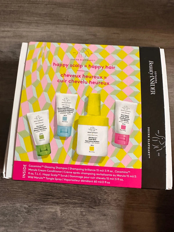 Drunk elephant happy scalp = happy hair sephora gift box 4 pcs