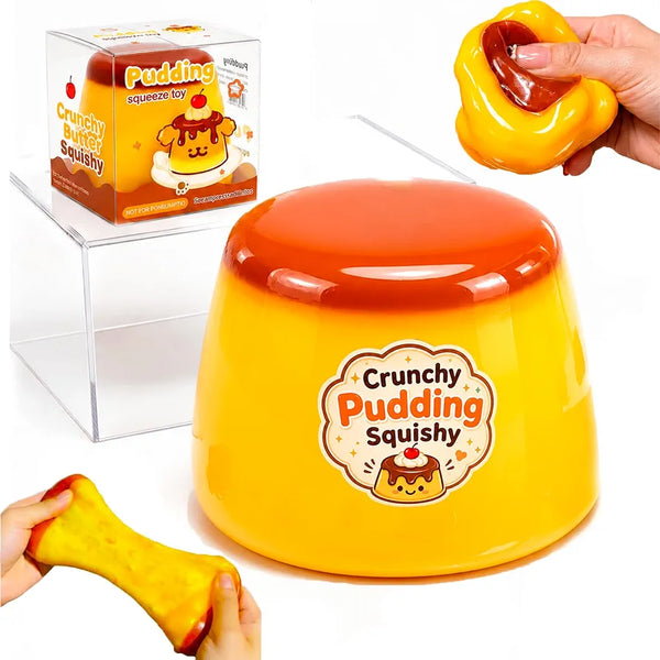 Crunchy Pudding Squishy, Non-Rebound Sensory Crunchy Squishy Stress Ball
Caramel Pudding Squishy Stress Ball Realistic Dessert Decor ASMR Sensory Accessory Party Favors For All Ages