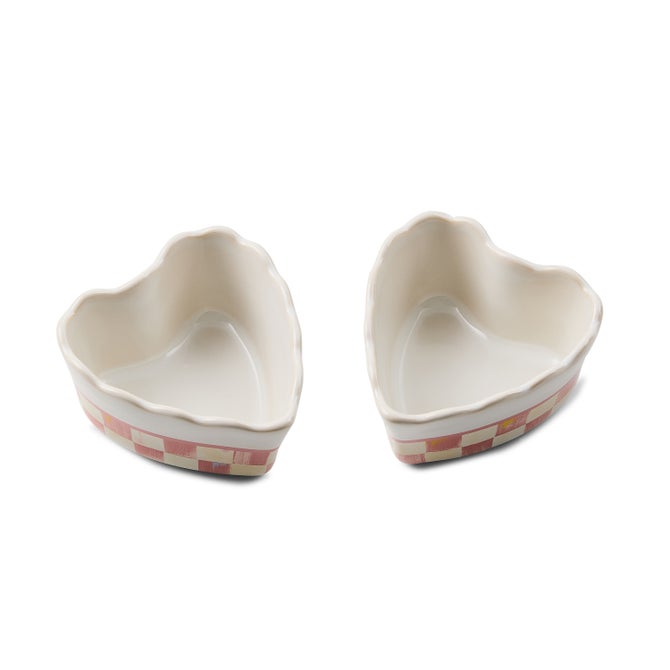 Rosy Check Everyday Heart Ramekins, Set of 2