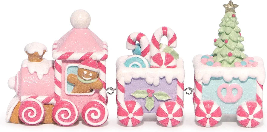 Hodao Christmas Gingerbread Man Train Figurine, Handmade Winter Home Decor
Cute Gingerbread Man Train Adds Christmas Charm to Home Tabletop, Shelf, Mantel, or Party Decor, And Sweet Healing Gifting