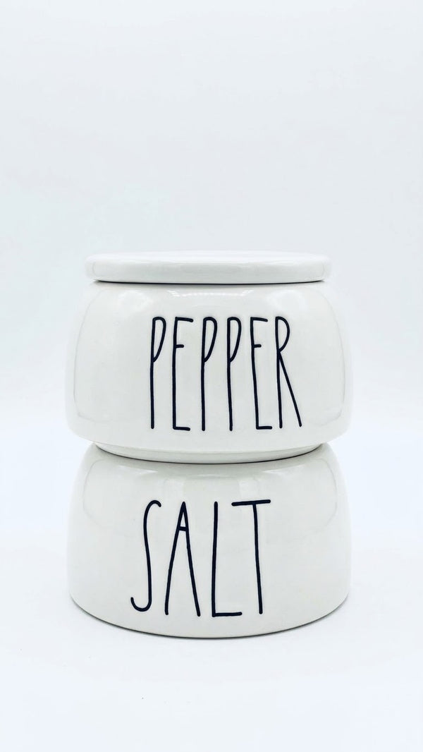 Rae Dunn Salt & Paper Jar With Spoon