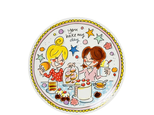 Blond Amsterdam Cake plate ⌀18 cm pink rim