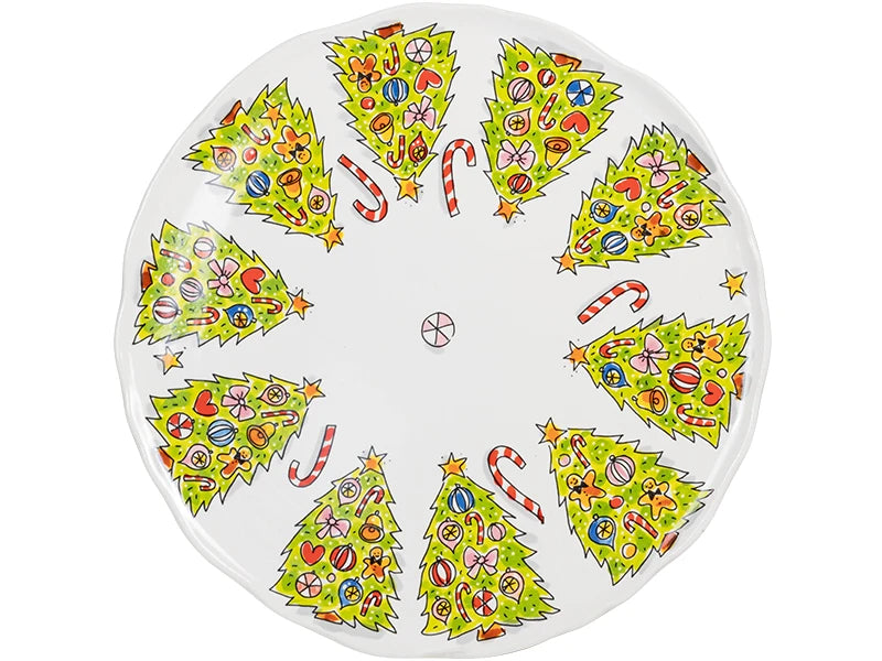 Plate with wave rim 31cm Christmas Christmas Tree