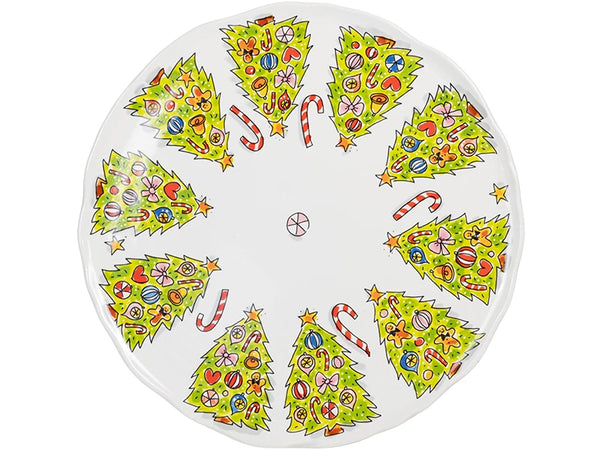 Plate with wave rim 31cm Christmas Christmas Tree