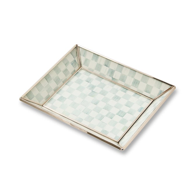 Sterling Check Small Glass Tray