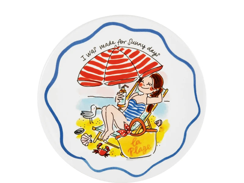 22cm Plate: La Plage Sunny Days
