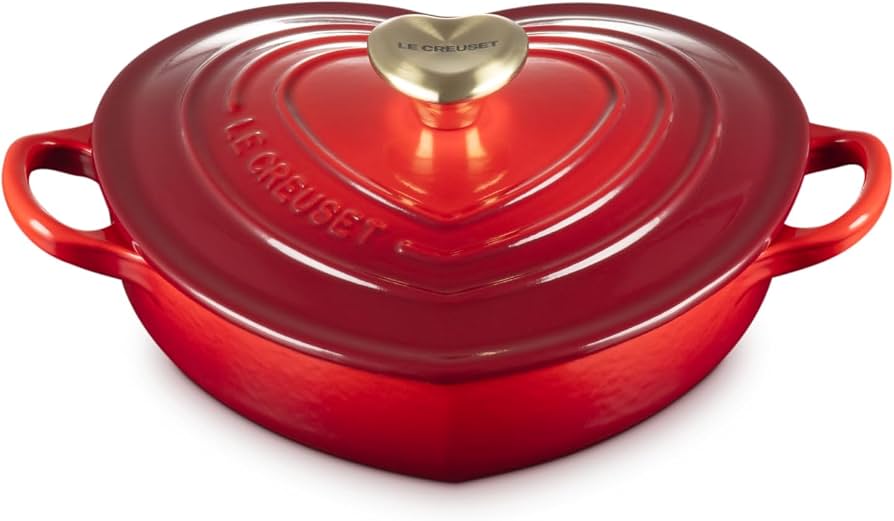 Le Creuset Enameled Cast Iron Shallow Heart Cocotte, 1.25 Qt
