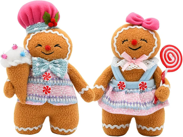 nuvagiki Pink Gingerbread Christmas Decor, Pink Candy Cane Christmas Decorations, 12 Inch Gingerbread Decorations Indoor, Gingerbread Man Christmas Tree Ornaments Decor