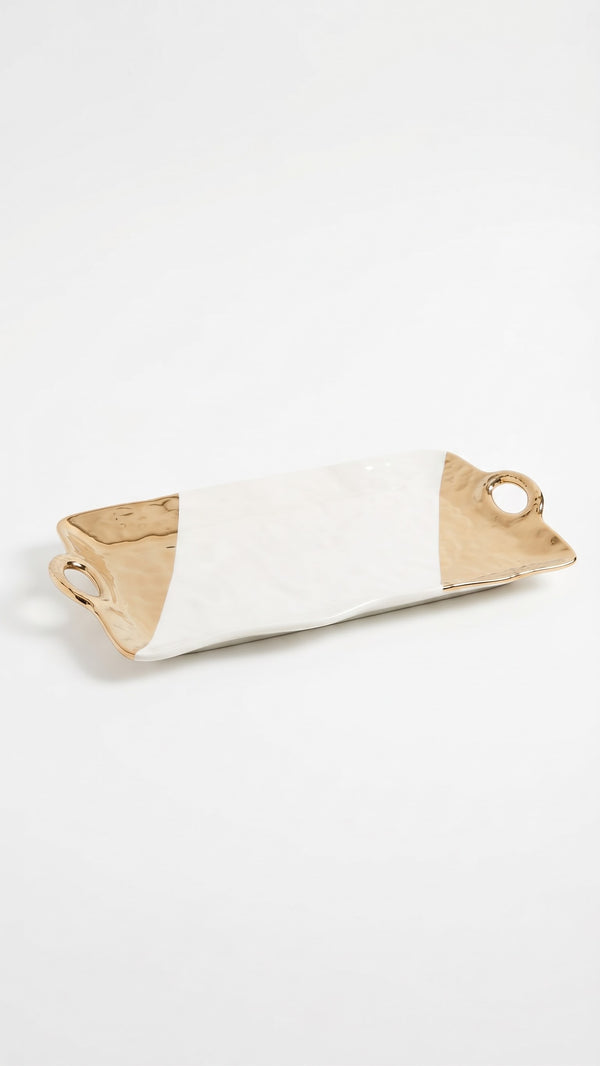Taranto™ Luxury Gold & White Serving Plate