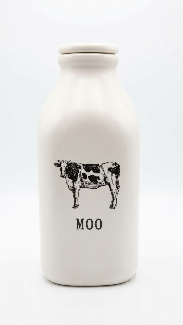 Rae Dunn "MOO" Cow Ceramic bottle