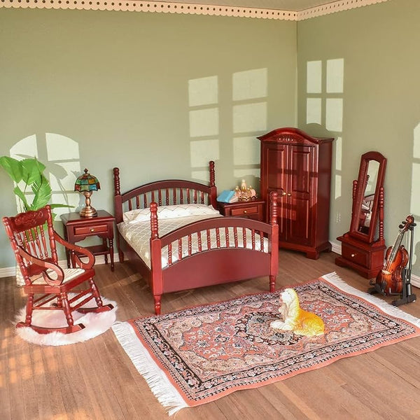 iLAND Victorian Dollhouse Furniture 1/12 Scale, Brewster Dollhouse Bedroom Furniture Set