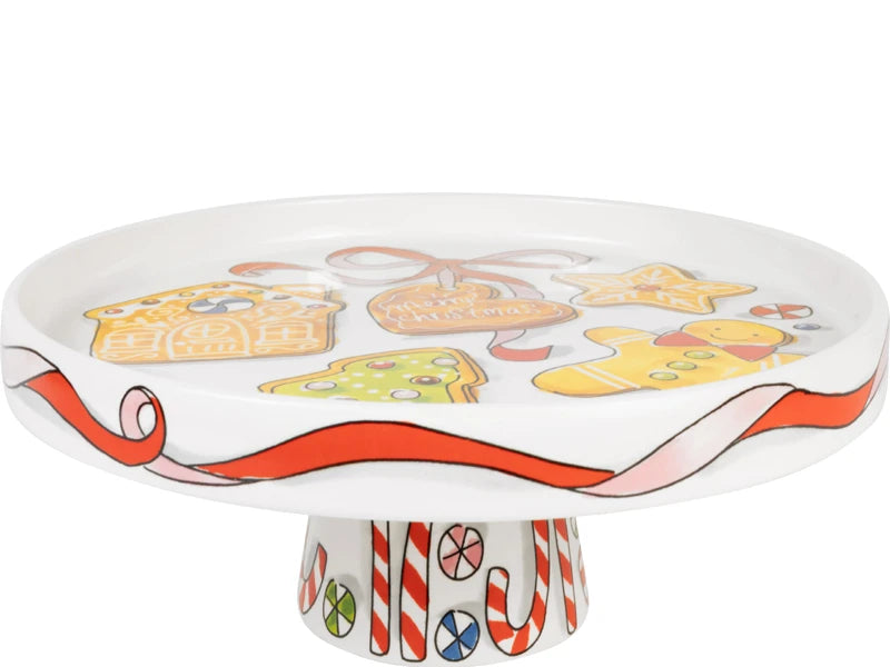 24-cm Cake Stand with Rim, Christmas