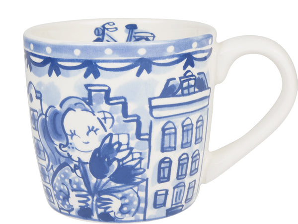 Cappuccino cup 0.5L Delft Blue Canals & Tulips