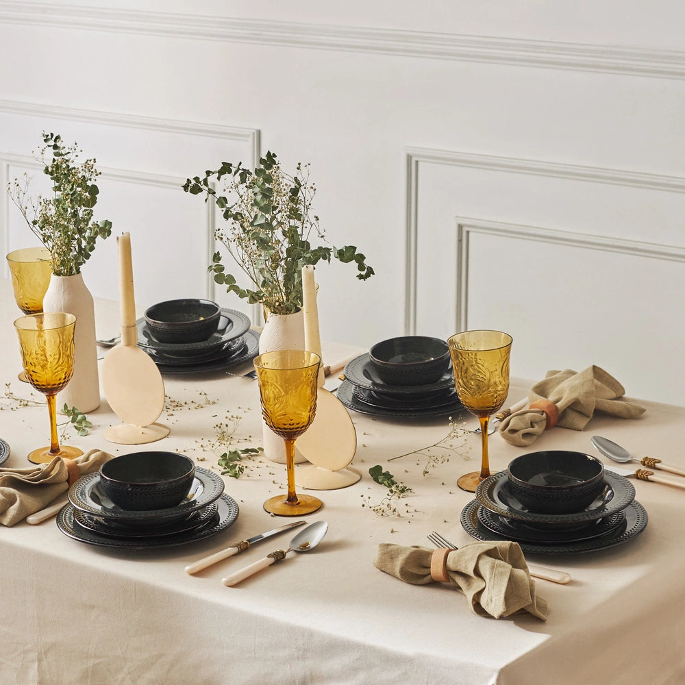 Karaca Başak Reactive Stoneware 24-Piece Dinner Set for 6 People