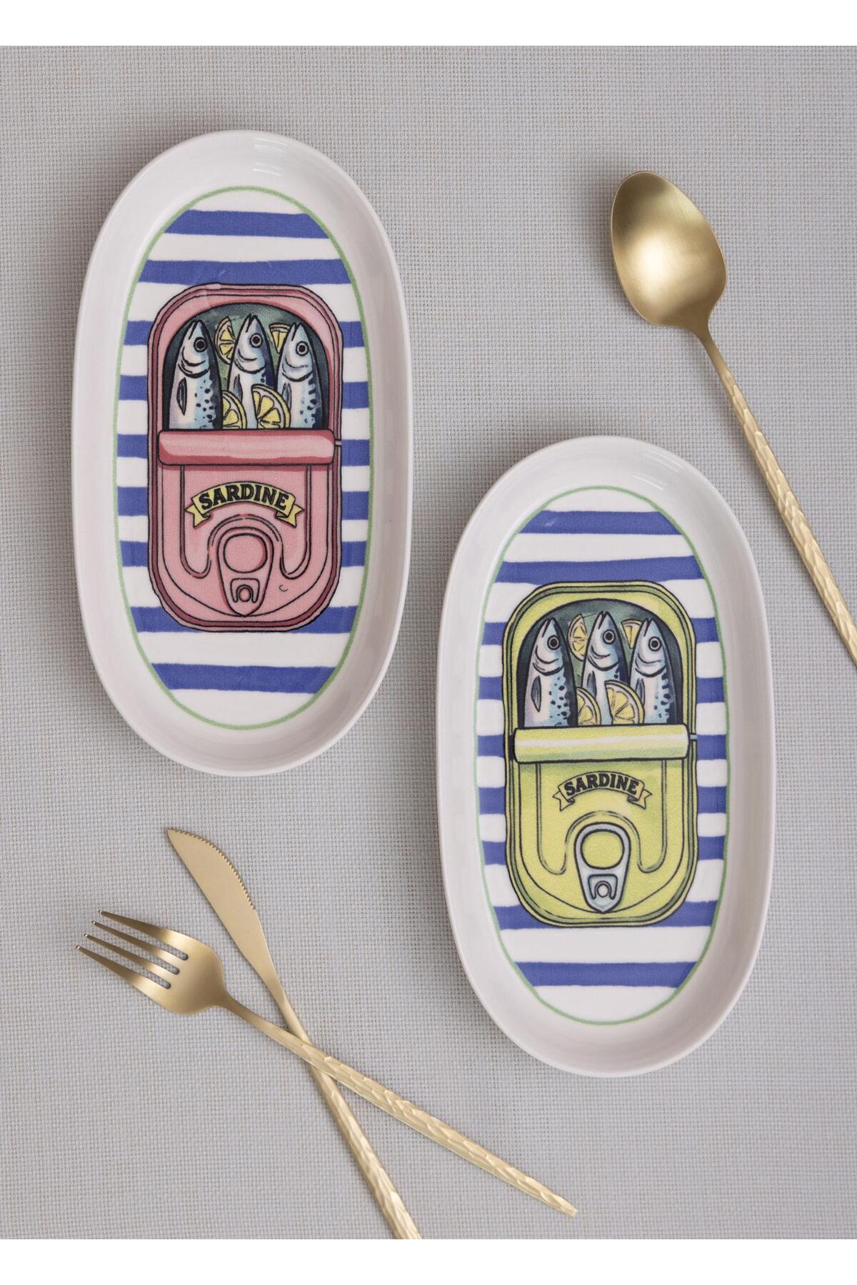 The Mia  Palma Oval Serving Plate Set of 2, 23 cm
