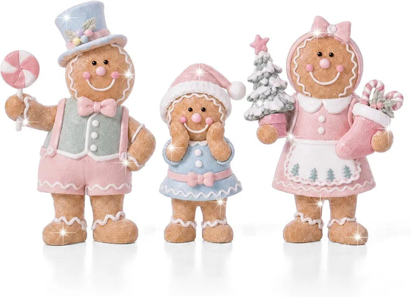3 Pcs Pink Gingerbread Christmas Figurines Pastel Gingerbread Man Decor
Pastel Pink Gingerbread Man Statues, Christmas Decoration for Mantel Table Xmas Parties, Winter Home Decor, Holiday Gifting