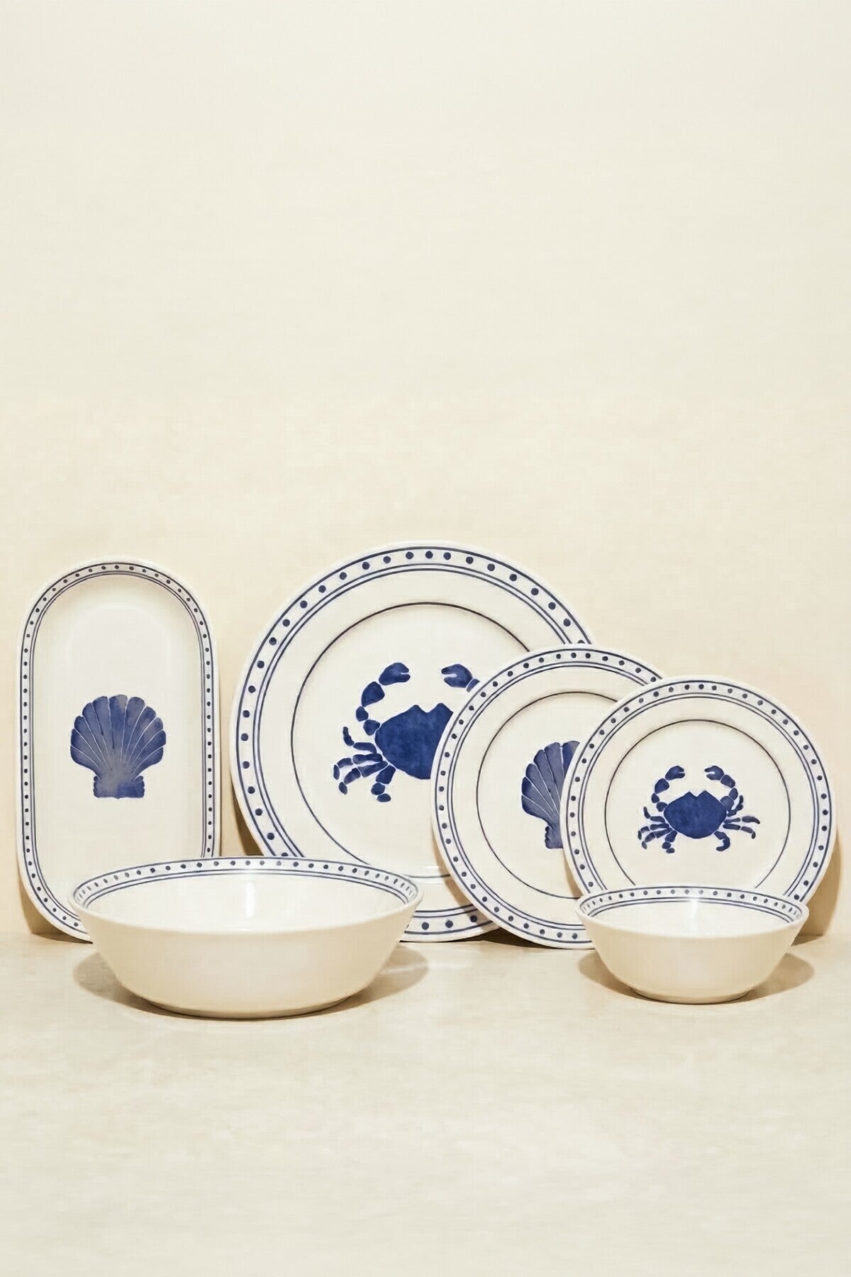 Perotti  Bleu Marine 27-Piece Stoneware Dinner Set for 6 People