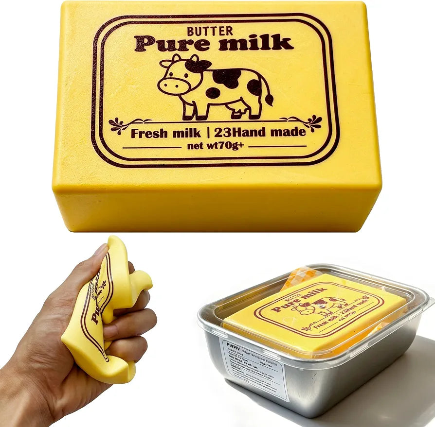 Butter Squishy Fidget Toy with Sealed Storage Box
Fidget Toy, Stress Relief, Party Favors,Dumpling,Anxiety Relief,squishy,desk,office,relaxation, suitable for ages 18+