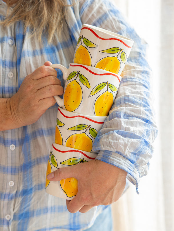 0.5-Liter Cappuccino Cup, Lemon Print