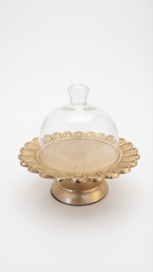 Dessert serving plate with Glass Cover Shape