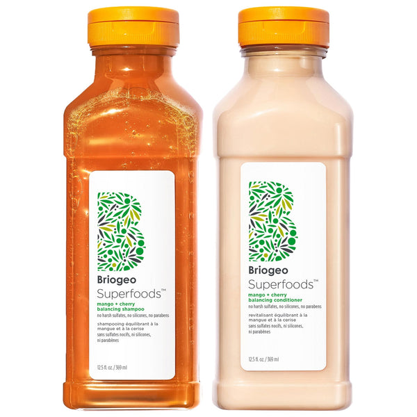 Superfoods Mango + Cherry Balancing Shampoo + Conditioner Duo for Oil Control