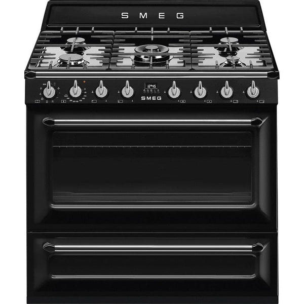 TR90BL2 90cm Victoria Dual Fuel Range Cooker Black