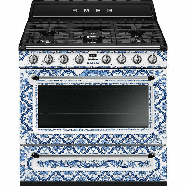 Smeg Blu Mediterraneo Dual Fuel Range Cooker , TR90DGME9